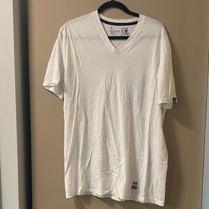 Psycho Bunny Men's Classic White V-Neck Tee